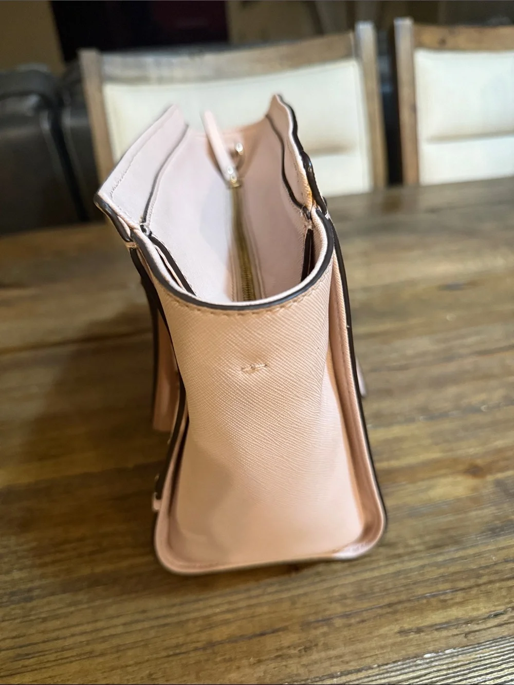 kate spade Blush Pink Leather Satchel with Bow Accent